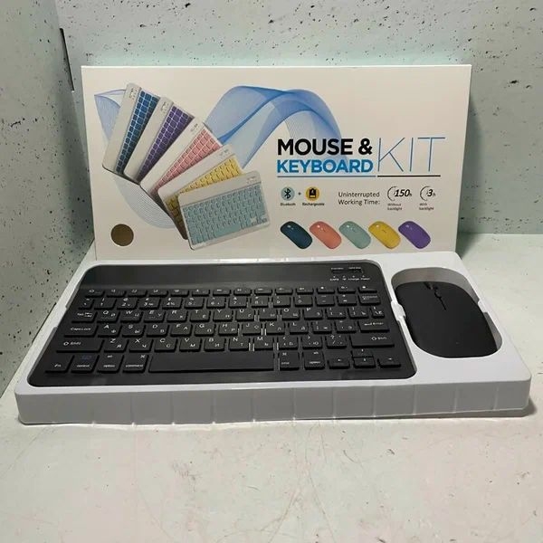 Клавиатура и мышь беспроводные для телефона и компьютера (черный) Клавиатура и мышь беспроводные для телефона и компьютера (черный)