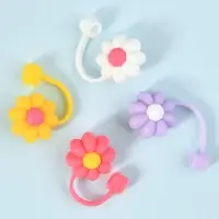 Колпачки для коктейльных трубочек Цветочки 4 шт