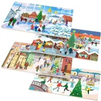 Разделочная доска Зимние города 29х17см (ассортимент)