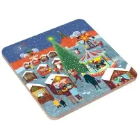 Подставка под горячее Зимние города 14х14см