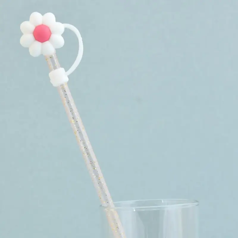 Колпачки для коктейльных трубочек Цветочки 4 шт