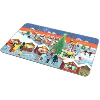 Доска разделочная Подставка под горячее Зимние города 18х28 см (ассортимент)