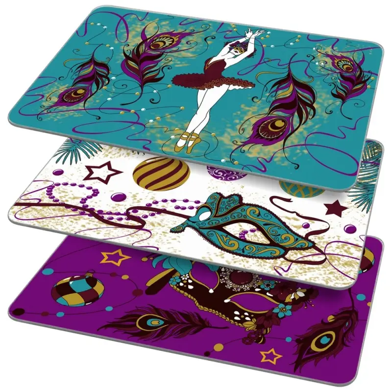 Разделочная доска подставка под горячее Карнавал 18х28см (ассортимент)