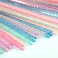 Трубочки для коктейля Блестки 50 шт с ершиком