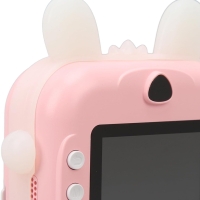 Детская фотокамера с мгновенной печатью Зайка розовый Детская фотокамера с мгновенной печатью Зайка розовый