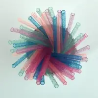 Трубочки для коктейля Блестки 50 шт с ершиком