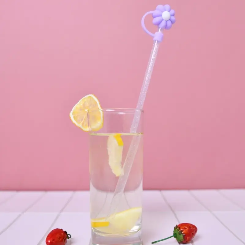 Колпачки для коктейльных трубочек Цветочки 4 шт