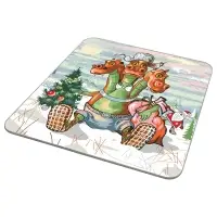 Доска разделочная Дракон весельчак 18х18 см (ассортимент)