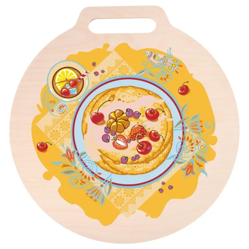 Доска разделочная Широкая Масленица 26см