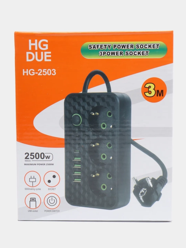 Сетевой фильтр с Type-C и USB на 3