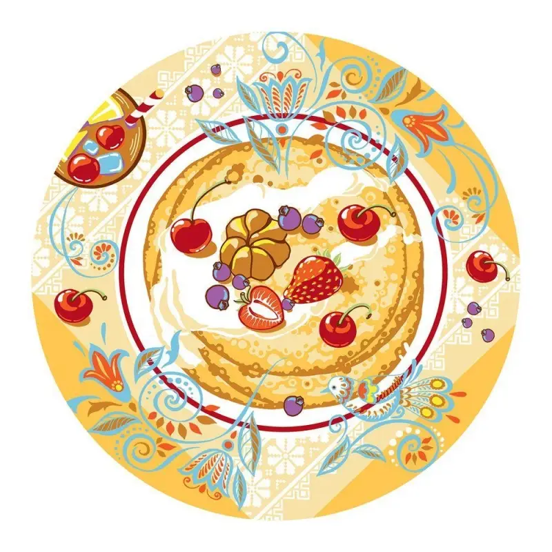 Доска разделочная подставка под горячее Широкая Масленица 20см (ассортимент)