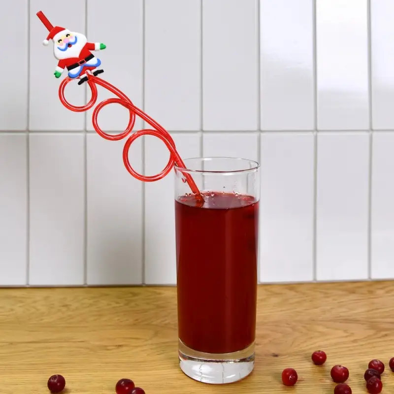 Трубочки для коктейля Зимний лес 4 шт