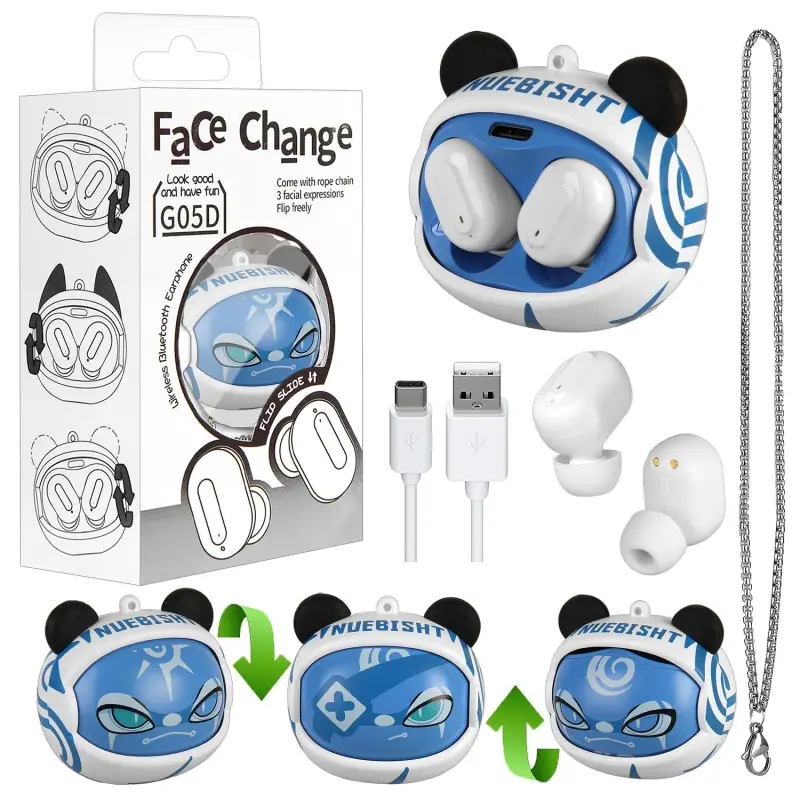 Беспроводные наушники Face Change G05D голубые