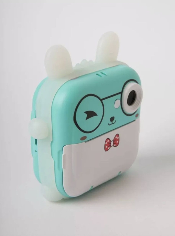 Детская фотокамера с мгновенной печатью Зайка голубой Детская фотокамера с мгновенной печатью Зайка голубой