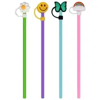 Трубочки для коктейля С колпачком 4 шт