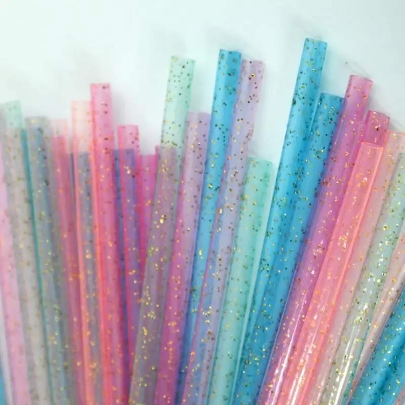 Трубочки для коктейля Блестки 50 шт с ершиком