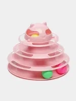 Пирамидка игрушка для кошки интерактивная розовая