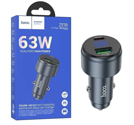 Автомобильная зарядка HOCO Z57B с проводами