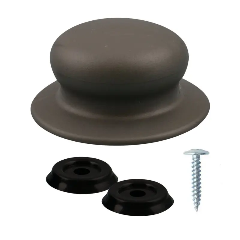 Ручка для крышки с саморезом серая диаметр 6 см