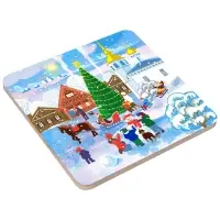 Подставка под горячее Зимние города 14х14см