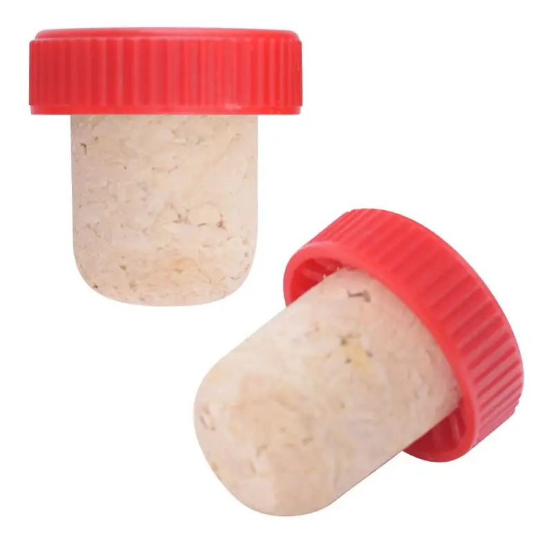 Пробка для бутылок Натуральная с пластмассовой частью 2 шт (ассортимент)