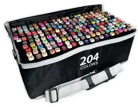 Двусторонние маркеры 204 цвета