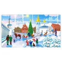 Доска разделочная Подставка под горячее Зимние города 18х28 см (ассортимент)