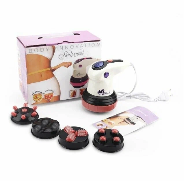 Антицеллюлитный массажер для тела электрический с насадками (цвет в ассортименте)