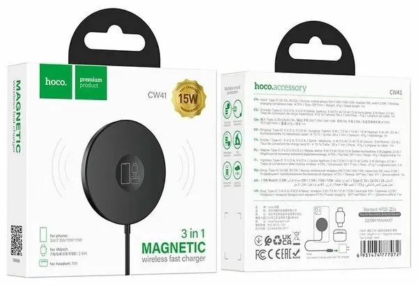Беспроводное зарядное устройство HOCO CW41 черное