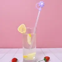 Колпачки для коктейльных трубочек Цветочки 4 шт