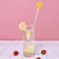 Колпачки для коктейльных трубочек Цветочки 4 шт