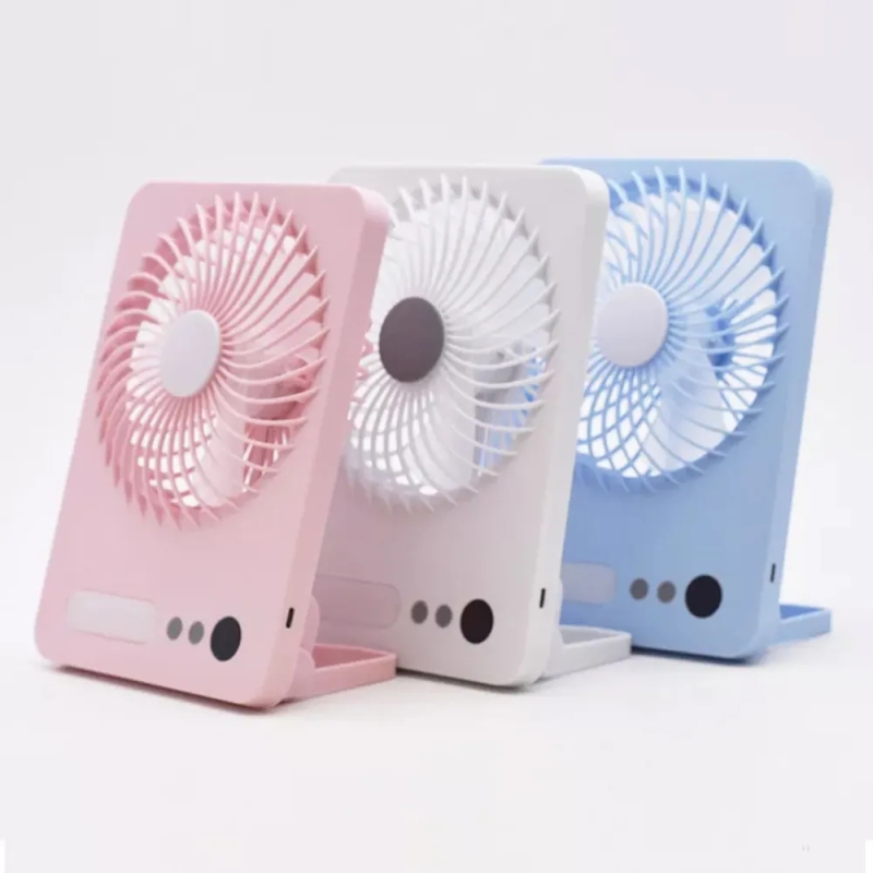 Складной вентилятор настольный с лампой (цвет в ассортименте)