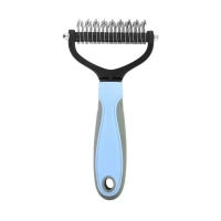 Расческа для кошек и собак голубая