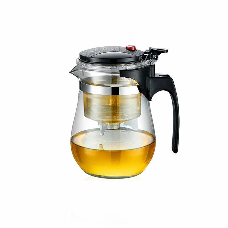 Чайник Гунфу заварочный стеклянный с кнопкой 0.5л