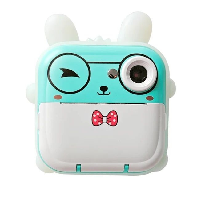 Детская фотокамера с мгновенной печатью Зайка голубой Детская фотокамера с мгновенной печатью Зайка голубой