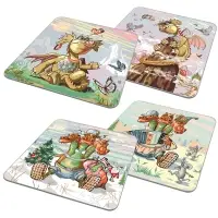 Доска разделочная Дракон весельчак 18х18 см (ассортимент)