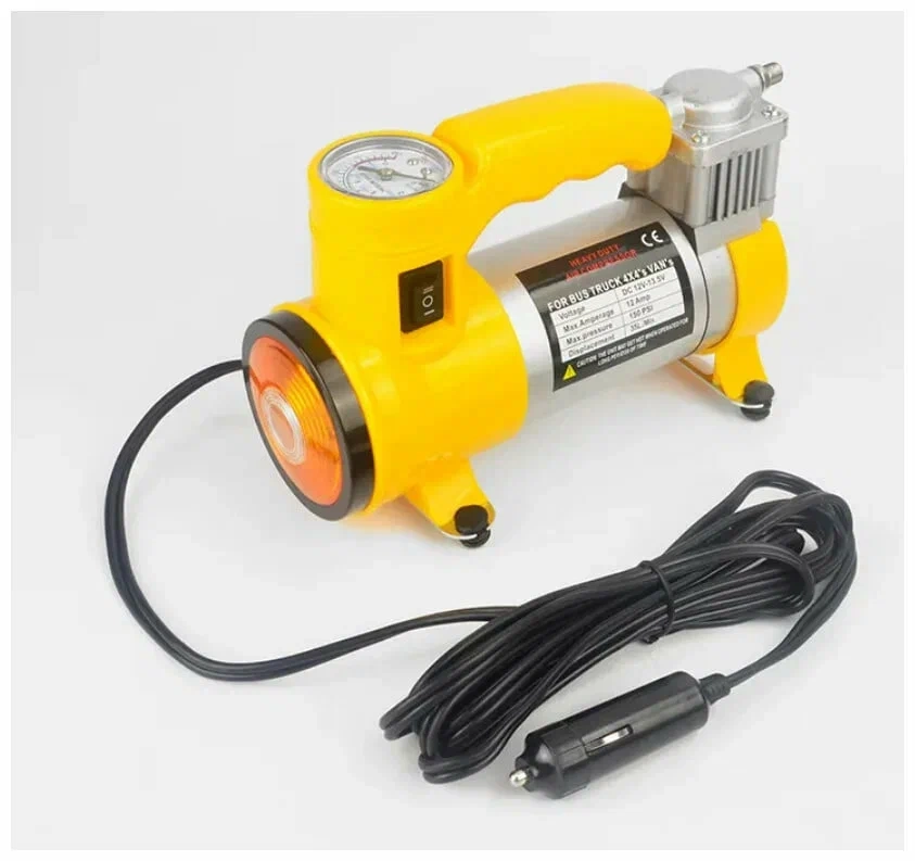 Автомобильный компрессор электрический с фонариком