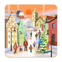 Подставка под горячее Зимние города 14х14см