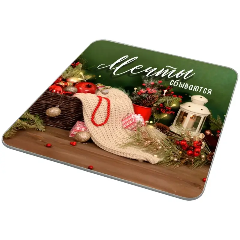 Доска разделочная Подставка под горячее С Новым годом 18х18 см (ассортимент)