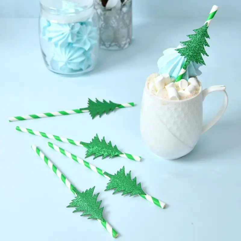 Трубочки для коктейля Хвойный лес 5 шт