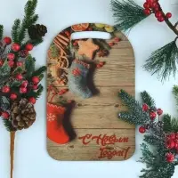 Доска разделочная Новогодний сапожок 29х18 см