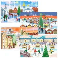 Разделочная доска Зимние города 29х17см (ассортимент)