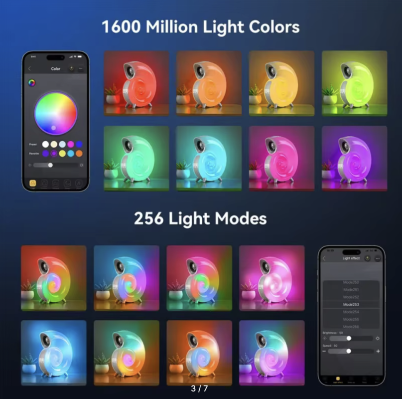 Ночник детский с подсветкой и колонкой Улитка