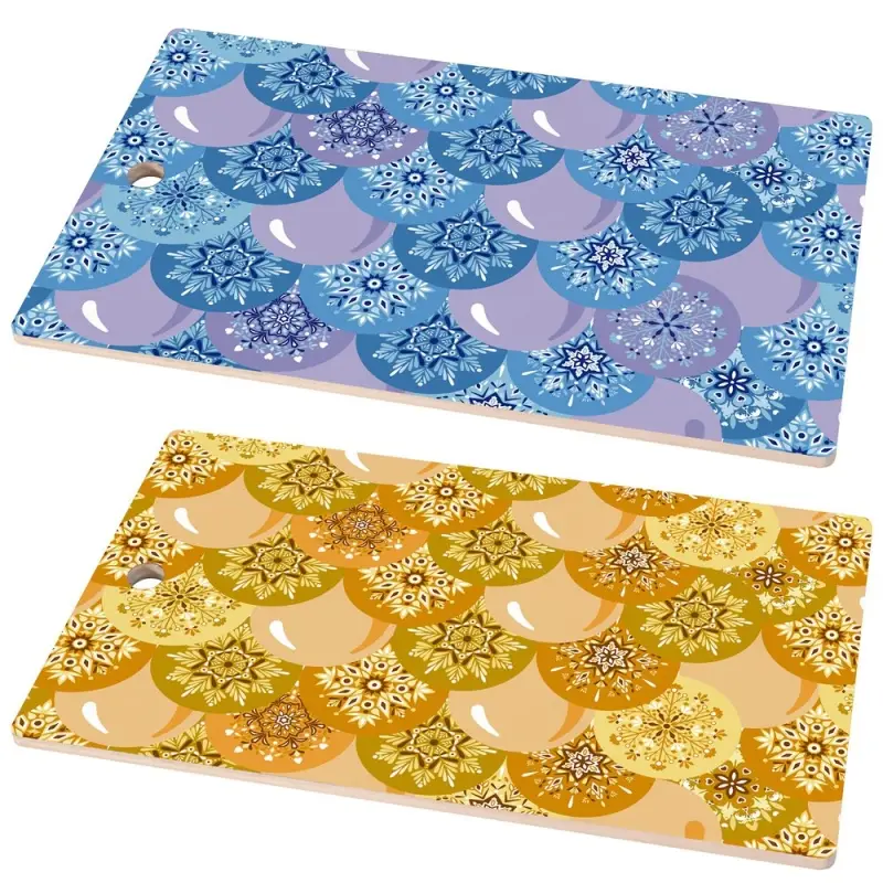 Разделочная доска Шарики Снежинки 29х17см (ассортимент)