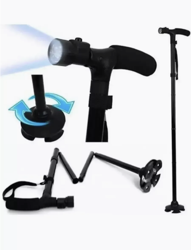 Трость опорная складная с фонариком