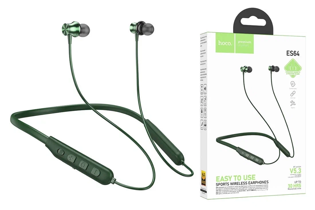 Беспроводные наушники Hoco ES64 зеленые