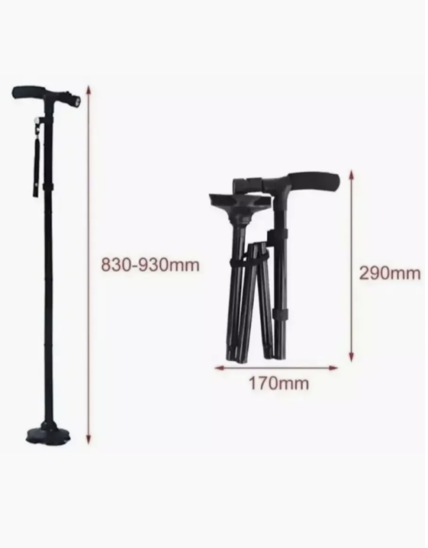 Трость опорная складная с фонариком