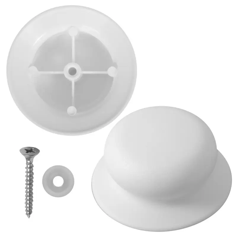 Ручка для крышки с саморезом белая 6 см