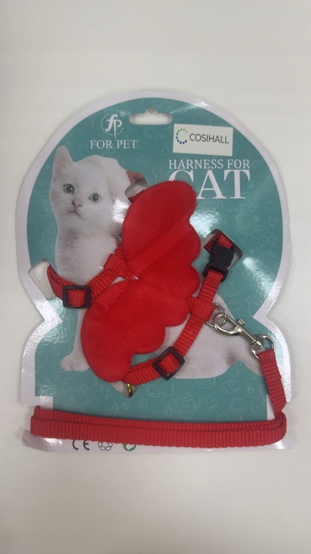 Шлейка с крыльями красная