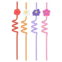 Трубочки для коктейля Гавайская вечеринка 4 шт